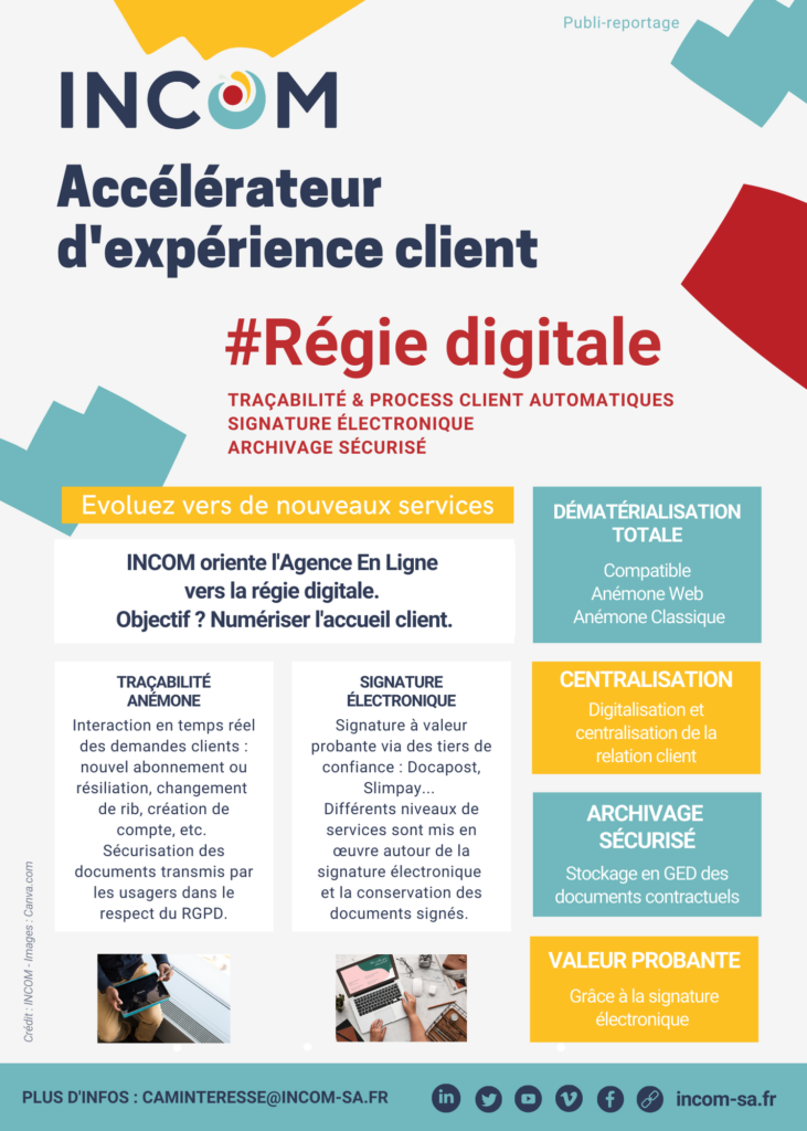 INCOM : interactions et suivi en temps réel des demandes clients grâce à la Régie digitale